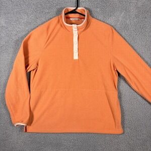 Orvis Fleece Pullover Snap Button Front Lightweight Top‎ Layer Women's L